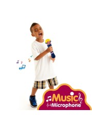 Kidwala Karaoke Blue Microphone Built In Music And Flashing Light Sing Along Mic With Battery Music Exploration Mic Third Gear Adjustment Mic Let&#39;s Sing Together Mic Toy For Girls