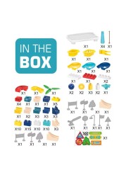 Little Story DIY Slide Track Rolling Ball Blocks Table(111pcs), STEM Series - Multicolor