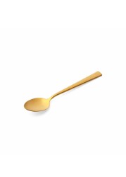 LIFE SMILE - 12pcs Cutlery Set, 18/10 Stainless Steel, Flatware Set, 12pcs Dinner Spoon, Shine Gold, for Home Kitchen, Mirror Polished