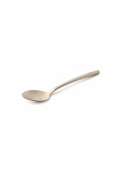 LIFE SMILE - 12pcs Cutlery Set, 18/10 Stainless Steel, Flatware Set, 12pcs Dinner Spoon, Shine Champagne Gold, for Home Kitchen, Mirror Polished