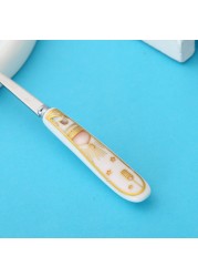 Lihan 6Pcs Ramadan Designed Fork (S), Gold Plasted Design Plating Stainless Steel 15.5X1.5X15.5Cm Spoons For Cake Spoon, Dessert Spoons, Easy To Clean, Dishwasher Safe