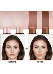 4 Pcs Cream Contour Foundation Stick Highlighter Bronzer Pen Face Brightens Shades Pencil Highlighting Shade Longwear Makeup Highlight Bronzer Shaping Trimming Stick Cream
