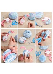 Pompom Maker Kits Pom pom Knitting Loom Kit Fluff Ball Weaver Needle Craft DIY Knitting Crochet Craft Tool Kit 6PS Pompom Maker 1PS Scissors 7