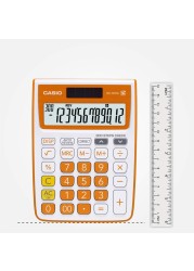 Casio MJ-12VCb-RG 300 Steps Check &amp; Correct Colourful Desktop Calculator (Orange)