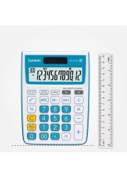 Casio MJ-12VCb-BU 300 Steps Check &amp; Correct Colourful Desktop Calculator (Blue)