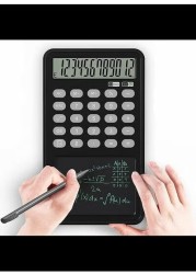 12 Digit LCD Display Desk Calculator with notepad, Mute Portable Desktop Calculator,Basic Calculator for Office Business and Home