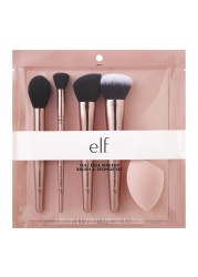 elf Cosmetics Complexion Essentials Brush Sponge Set Concealer Powder Blush Highlighter Brushes Total Face Sponge For A Perfect Complexion