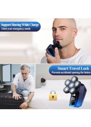 5-in-1 Electric Head Shaver for Bald Men &ndash; Cordless Men&rsquo;s Electric Razor, Bald Head Shaver, and Grooming Kit for Sensitive Skin, Wet/Dry Use