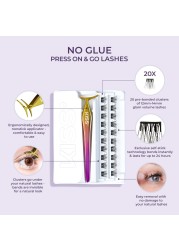 KISS imPRESS Falsies False Eyelashes Lash Clusters Voluminous 14 mm Includes 20 Clusters 1 applicator Contact Lens Friendly Easy to Apply Reusable Strip Lashes
