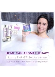 Gifts for Women Birthday Gifts for Women Spa Gifts Baskets for Women Bubble Bath and Body Gifts Set for Women Lavender Gifts for Mom Her Female Sister Mother Teacher Wine Tumbler Purple Gifts