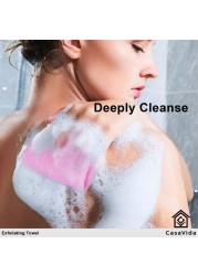 CASAVIDAExfoliating Washcloth Back Scrubber for Shower Exfoliating Body Scrubber Japanese Beauty Washcloth African Net Sponge Bath Korean Loofah Towel Wash Cloth Body Shower Scrub Towel 3 Pack
