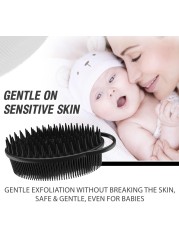 Avilana Style 3 2in1 Exfoliating Silicone Body Scrubber Shampoo Brush Scalp Massager Hygienic Shower Loofah Sponge Alternative for Deep Clean Soft Skin