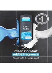 دوف مين+كير كلين كومفورت ستيك مزيل عرق ومضاد للتعرق حماية 72 ساعة 76 غرام، حزمة من 2