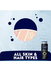 NIVEA MEN 3in1 Shower Gel Body Wash Active Clean Charcoal Woody Scent 500ml