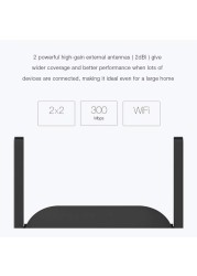 Global Version Xiaomi Mijia WiFi Repeater Pro 300M Mi Amplifier Network Expander Router Power Extender 2 Antenna for Router Wi-Fi Plug And Play