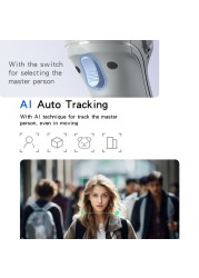 مثبت الهاتف Gimbal 360 Ai Auto Face Tracking يده سيلفي عصا ترايبود تتبع Gimbal، Yesido SF18 - رمادي