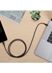 بلكين بوست تشارج كابل شحن مضفر يعمل كناقل أو منفذ USB-C إلى جهاز USB-C - أسود