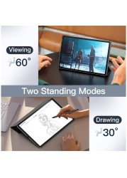 Case For Samsung Galaxy Tab S9 FE 10.9-Inch, Slim Translucent Back Tri-Fold Stand Protective Tablet Cover, Support S Pen Charging, Auto Wake/Sleep (Black)