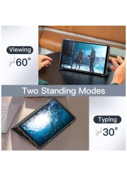 Case For Samsung Galaxy Tab A9 8.7 Inch, Slim Translucent Back Tri-Fold Stand Protective Tablet Cover, Support S Pen Charging, Auto Wake/Sleep (Black)