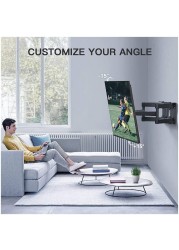 Full Motion TV Wall Mount For Most 32-80 inch TV, Swivel And Tilt TV Mount With Rugged Double Arm Bracket, Universal Flexible TV Stand