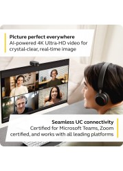 Jabra PanaCast 20 4K Video Conferencing Camera - Flexible Plug & Play Personal Video Solution Webcam with AI-powered 4K Ultra-HD, Intelligent Zoom and Lighting Optimization