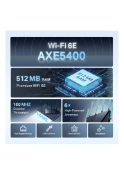 تي بي لينك آرشر موجه شبكة ثلاثي النطاق 6 ستريم AXE75 AXE5400 - أسود
