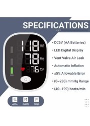Upper Arm Blood Pressure Monitor, Automatic Display Digital BP Machine with Speaker for Home Use