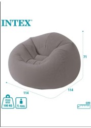 Radiotronics Beanless Bag Chair Inflating Furniture - Bean Bag - 1.14 m x 1.14 m x 71 cm, Grey