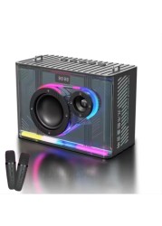 Bluetooth Karaoke Speaker with Microphone, Portable Amplifier Hands-Free Speaker with LED Lights, Rechargeable Party Speaker