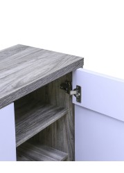Stylish Two-Tone Shoe Cabinet with 3 Shelves &ndash; Compact Entryway or Bedroom Shoe Storage with Handle-Free Design and Sturdy Plastic Legs
