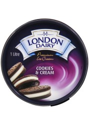London Dairy Cookies and Cream Ice Cream, 1L