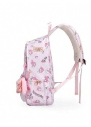 Sanrio Sanrio Backpack Kawaii Stylish School Bag Girl s Colorblock Rucksack Large Capacity Foldable Outdoors Daypack