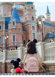 1pc Fashionable Cute Mini Backpack For Kids Featuring Sequin Bow Mouse Ear Design Suitable For Girls Pink