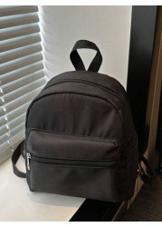 1pc Multi Function Mini Student Backpack Cute Striped Texture Commuter Bag With Multiple Pockets And Comfortable Shoulder Straps