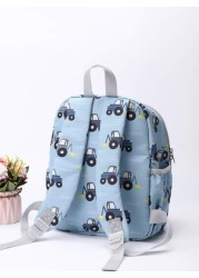Kids Cartoon Car Pattern Classic Backpack Cute Adjustable Strap Book Bag