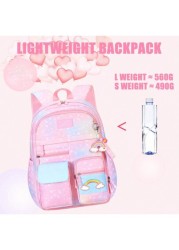 1pc Lightweight Large Capacity Nylon Cute School Backpack With Multiple Pockets For Girls Children Casual Travel School And Camping