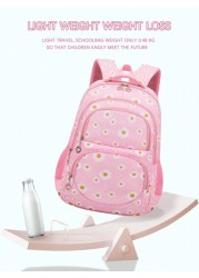 3pcs Set Backpack Set With Daisy Flower Pattern Suitable For Students School Backpack Lunch Bag Pencil Case Backpack