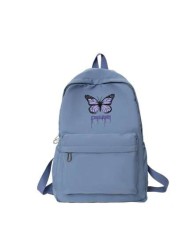 1pc Back To School Backpack Fresh And Sweet Butterfly Pattern Backpack Lightweight And Large Capacity Backpack Suitable For Daily Schooling Very Suitable For Campus Class Photoshoot Birthday Gift For