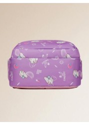 Girls Cute Double Shoulder Bags With Pen Pockets Featuring Rabbit Pattern Accents Commuting And Leisure Backpacks Available In Four Colors Black Blue Pink And Purple Adjustable Straps Large Capacity Z