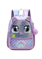 1pc Cute 13 Inch Animal Backpack Kindergarten Outdoor Sports Little Girl With Small Pendant