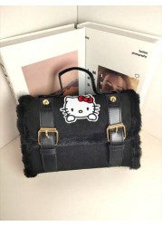 Sanrio Sanrio Hello Kitty Lamb Plush Crossbody Bag New Handbag Versatile Niche Texture Storage Bag