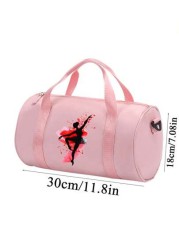 Pink Lightweight Nylon Dance Bag Avant Garde Style Handbag Adjustable Shoulder Strap Foldable With Zipper And Polyester Lining Suitable For Ballet Dancers And Daily Use Casual Fashion Tote
