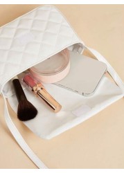 1pc Kids Girls Quilted Square Shoulder Messenger Bag Suitable For Daily Outing Birthday Gift