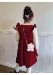 Cartoon Princess Crown Girls Children s PU Leather Shoulder Bag