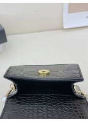 Girls Crocodile Embossed Bow Decor Square Bag