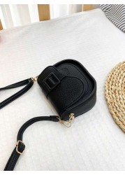1pc Girls Solid Color Fashion Mini PU Flap Crossbody Bag Personalized Messenger Bag Suitable For Daily Use