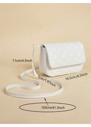 1pc Rhombic Quilted Square Simple Flap Shoulder Messenger Bag Suitable For Daily Party Travel Birthday Gift