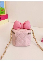 Bow Design Girls Mini Chain Strap Versatile Chic Shoulder Bag