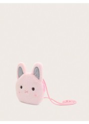 1pc Pink Bunny Mini Cute Crossbody Shoulder Bag For Girls Plush With Zipper Closure Suitable For Daily Use
