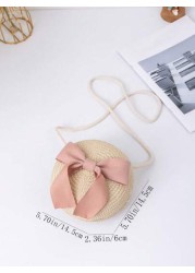 Children s Woven Straw Crossbody Bag For Beach